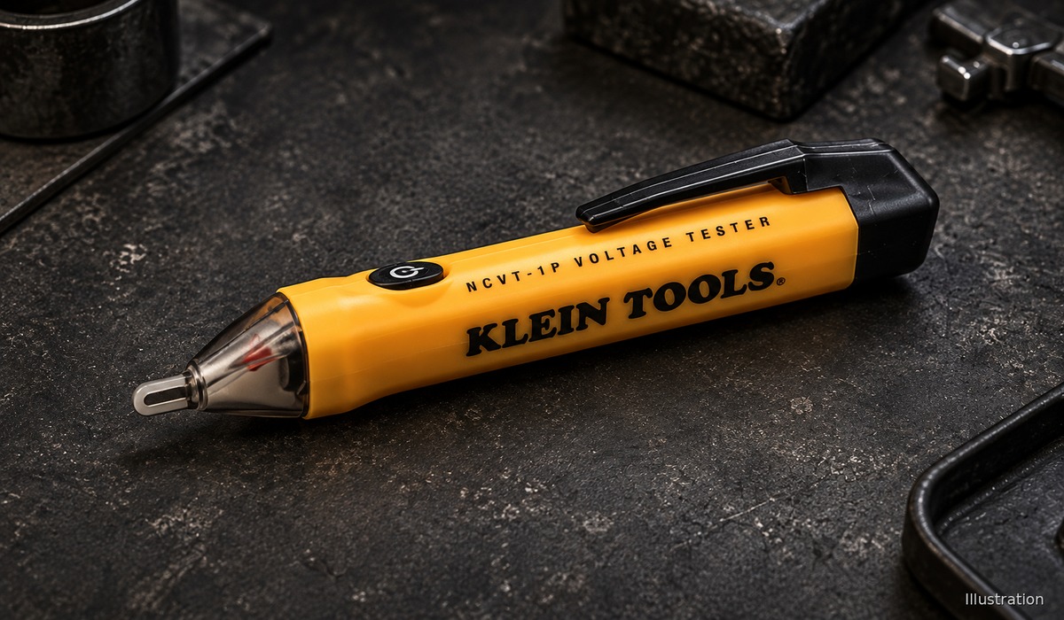 Illustration of Klein Tools NCVT1P non-contact voltage tester pen