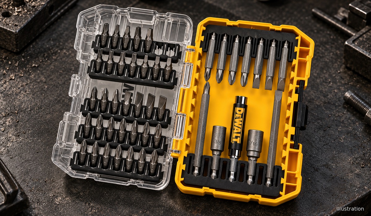 Illustration of DEWALT DW2166 45-piece screwdriving bit set