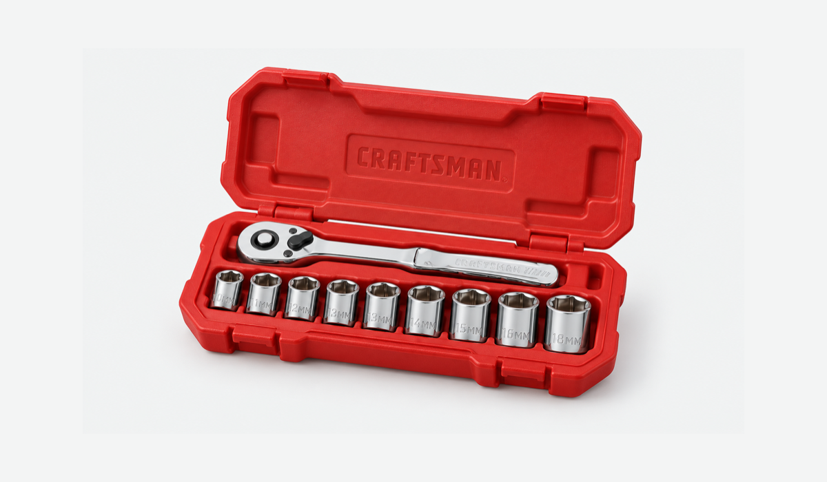 CRAFTSMAN Mechanics Tool Set, Metric, 3/8 Inch Drive, 10 Piece (CMMT34564)